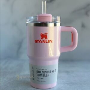 Stanley Rose Petal Shimmer Quencher H2.0 Flowstate Tumbler with Handle 20 oz